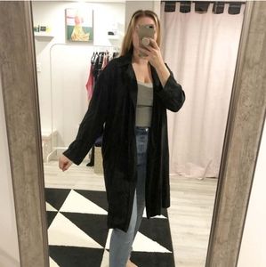 ZARA Black Duster with Pockets Overcoat Cardigan Size Large